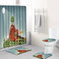 music theme bathroom mats & shower curtain 4-piece set