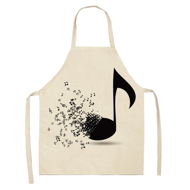 cotton linen musical kitchen apron