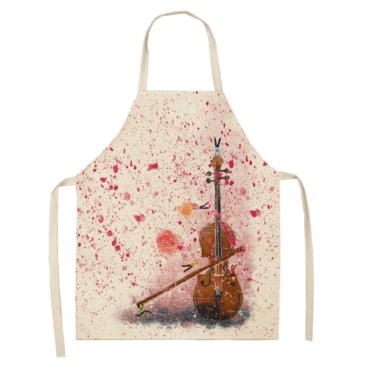 cotton linen musical kitchen apron