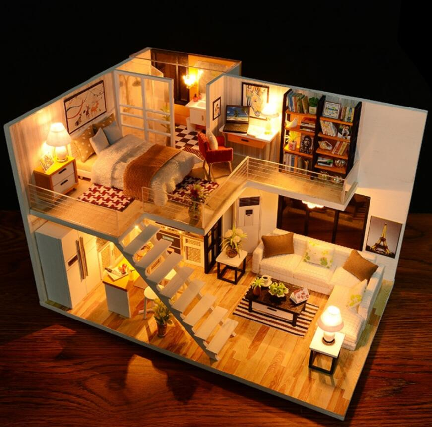 loft apartments dollhouse with furniture