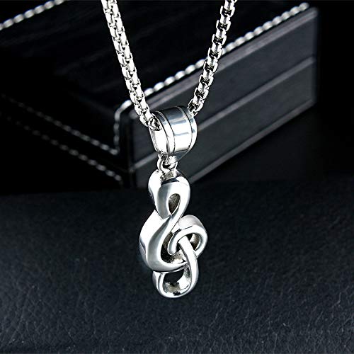 Music Note Stainless Steel Necklace for Men/Women/Music Lovers