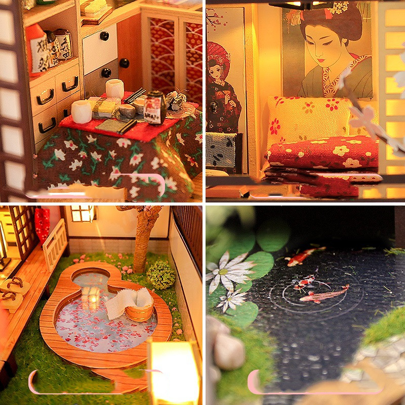 japanese diy miniature dollhouse with furniture