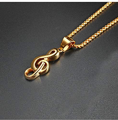 Music Note Stainless Steel Necklace for Men/Women/Music Lovers