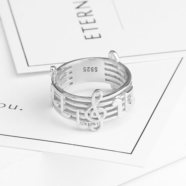 music note alloy ring