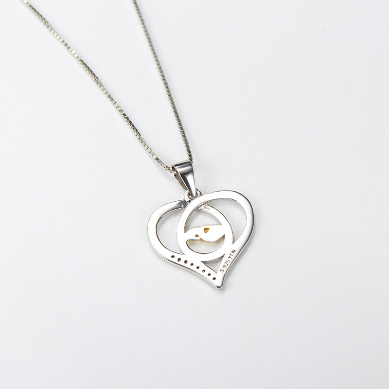 YFN S925 Mother and Child Hands Eternal Love Heart Pendant Necklace, Gift for Her, Gift for Girlfriend, girl, gift for lover, wife, Gift for Women, Gift for Mother, Mom, Mum, Valentine’s Day, Mother’s Day, Birthday, anniversary, graduation day