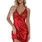 wine red lace thin pajamas suspender nightdress