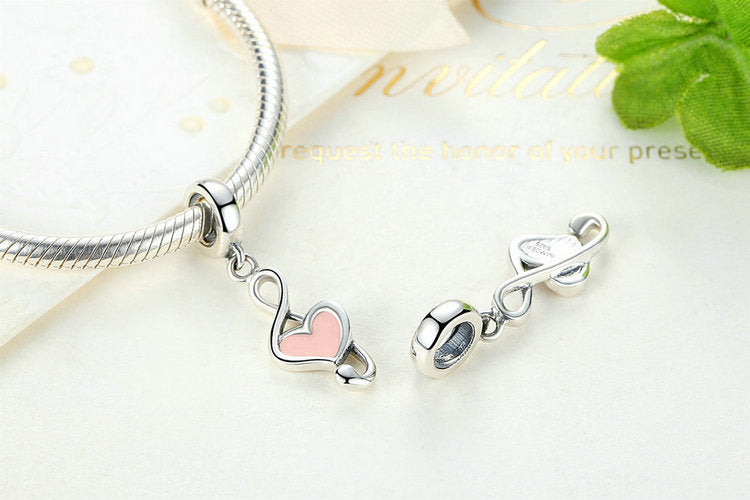 s925 sterling silver heart-shape music pendant (necklace not included)