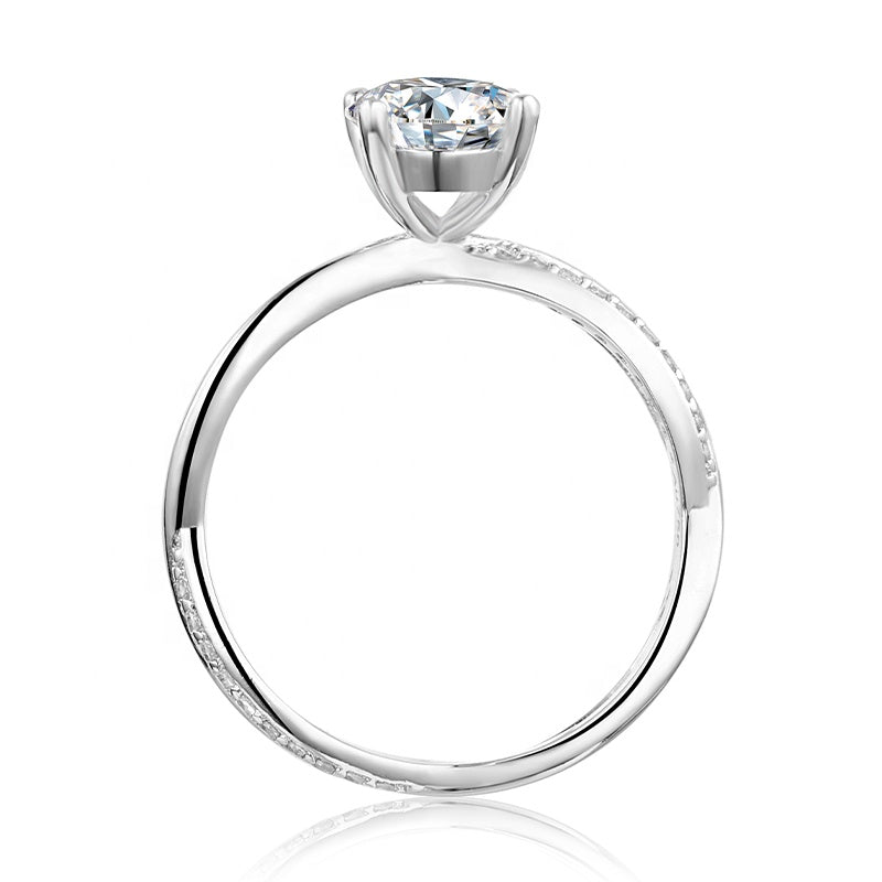 infinity solitaire s925 1ct moissanite diamond ring with cert. (box included)