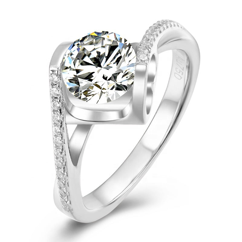 modern 1ct s925 heart-shape head moissanite diamond ring with cert. (box included)