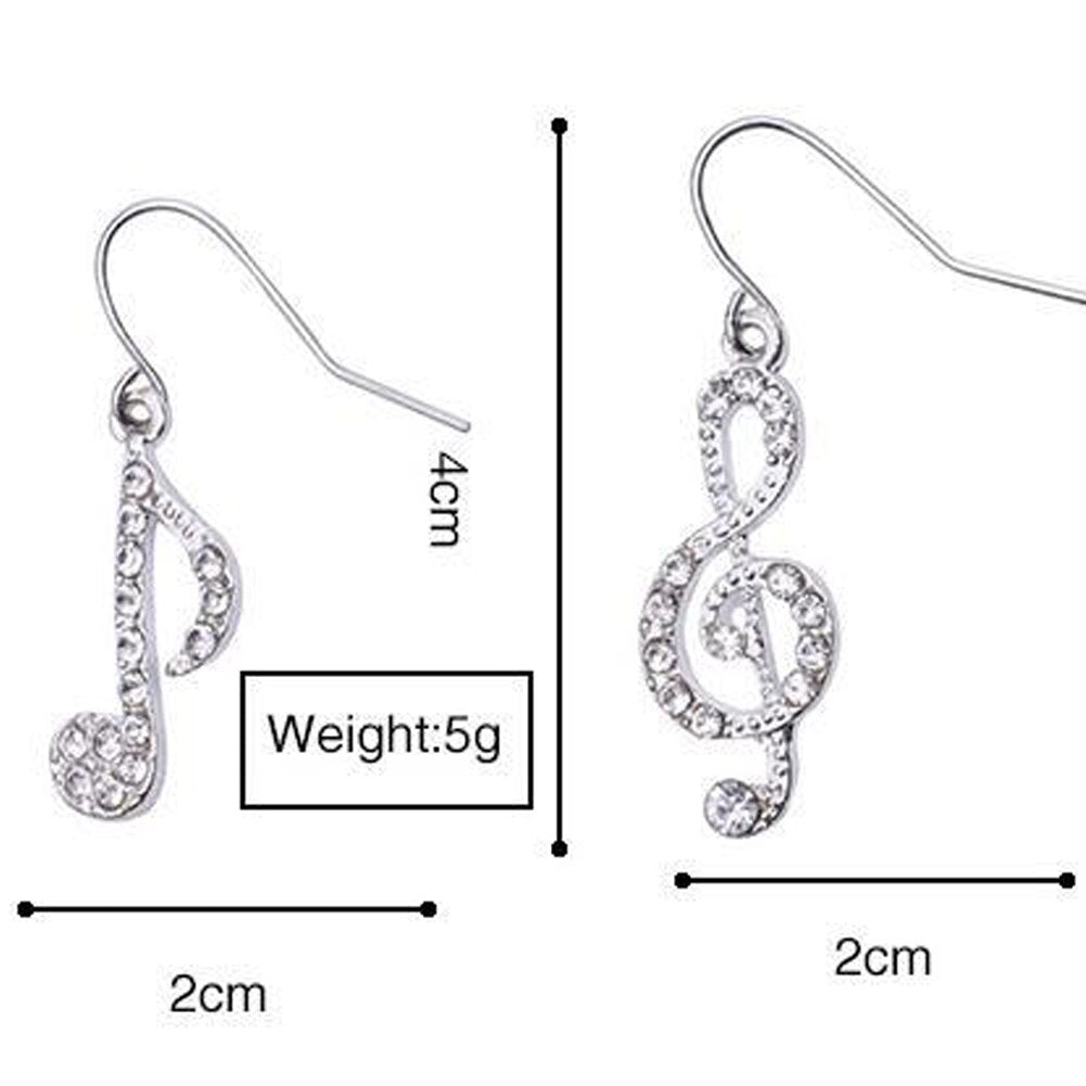 geometric note music asymmetrical earrings