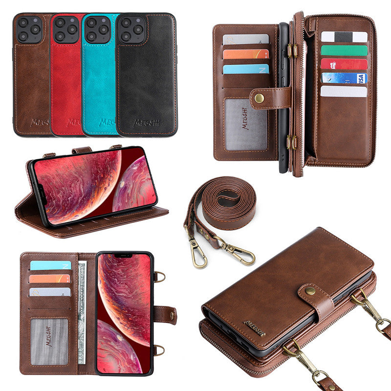 iphone flip case magnetic detachable long purse