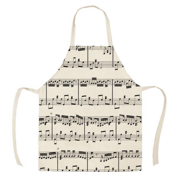 cotton linen music-theme kitchen aprons