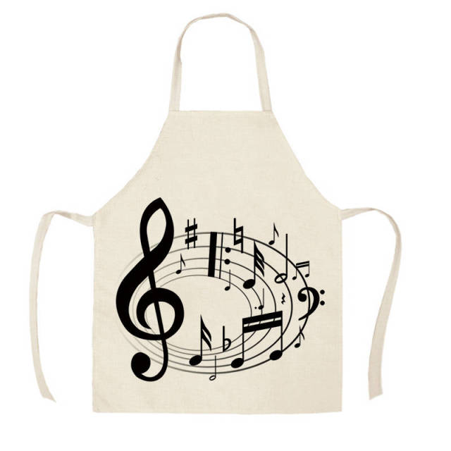 cotton linen music-theme kitchen aprons