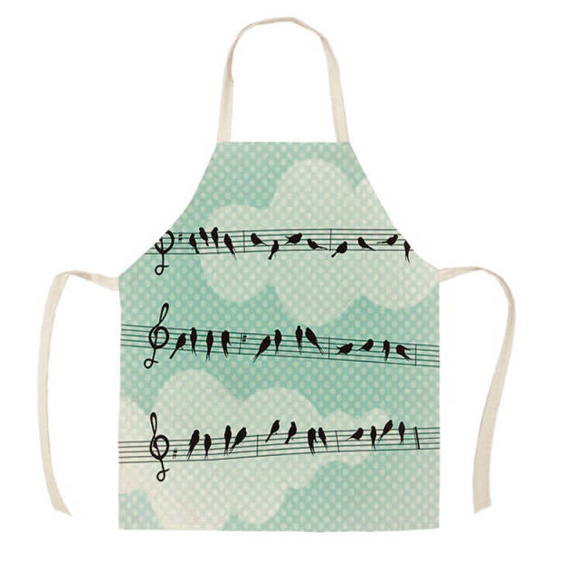 cotton linen music-theme kitchen aprons