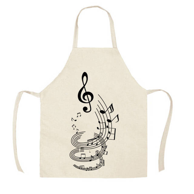 cotton linen music-theme kitchen aprons