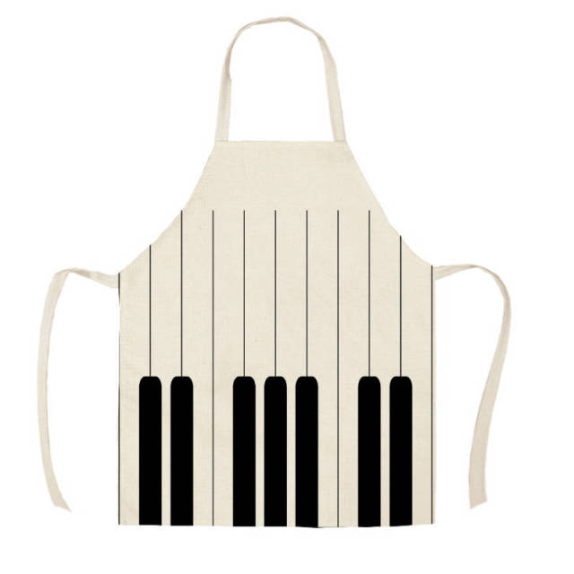 cotton linen music-theme kitchen aprons