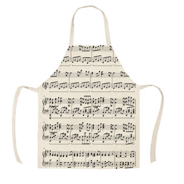 cotton linen music-theme kitchen aprons