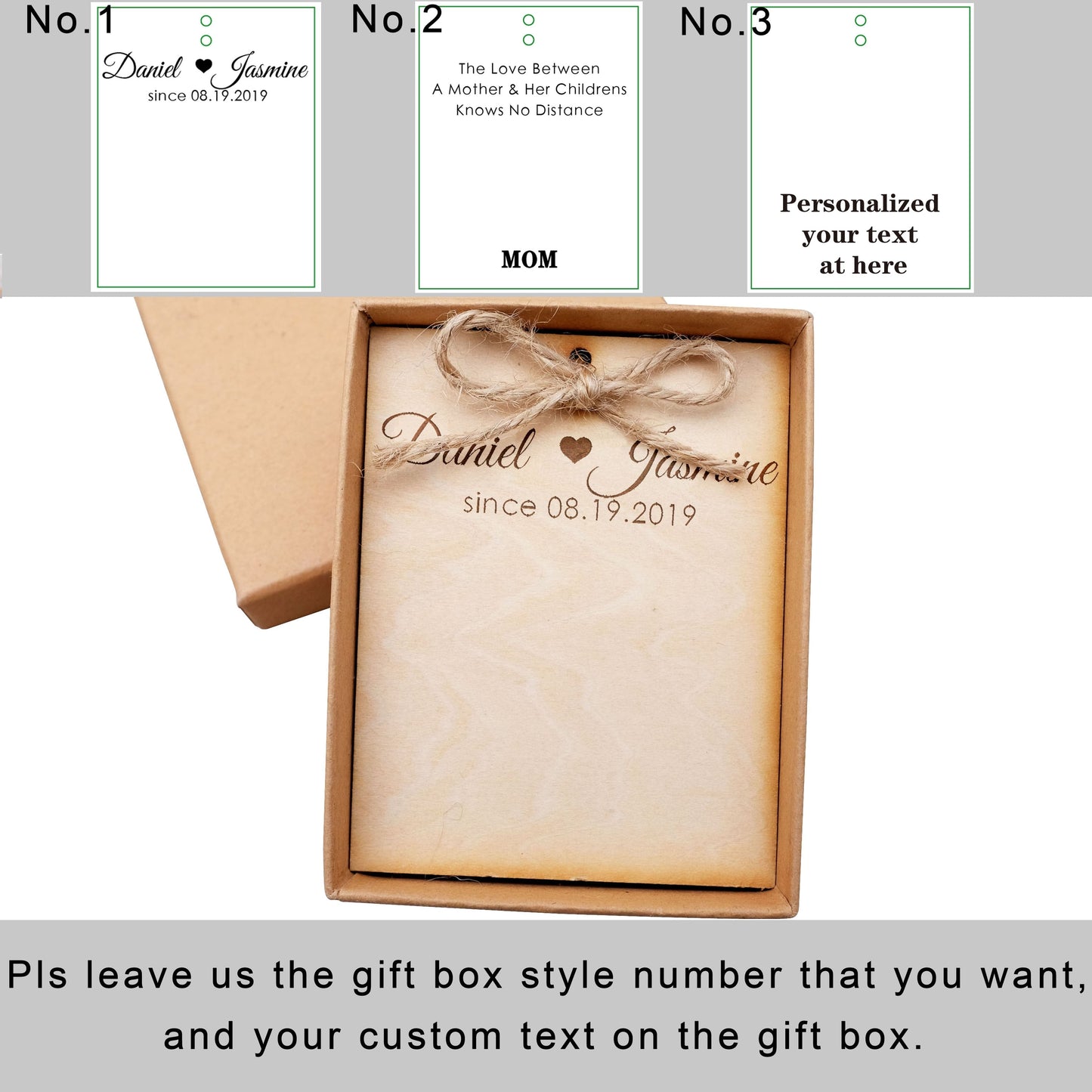 keychain gift box add-on 3 cards for little heart & 2 round plate